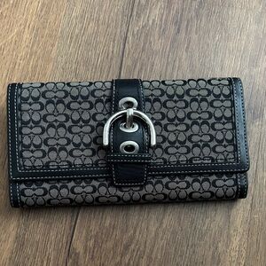 Coach Monogram Black and Gray Wallet